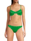Cynthia Rowley Women's Studded Bikini Top In Green