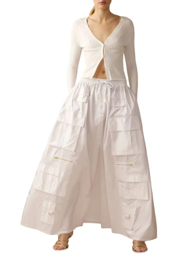 Cynthia Rowley Women's Taffeta Cargo Skirt In White