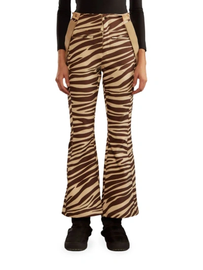 Cynthia Rowley Women's Zebra Flared Ski Trousers