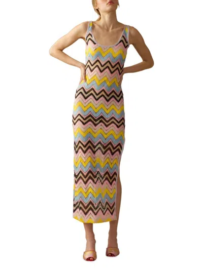 Cynthia Rowley Women's Zigzag Crocheted Tank Dress In Multi