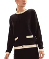 Cynthia Rowley Wool Cashmere 2 Tones Cardigan In Brown