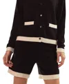 Cynthia Rowley Wool Cashmere 2 Tones Shorts In Brown