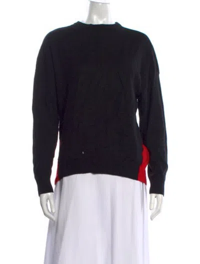 Pre-owned Cynthia Rowley Wool Colorblock Pattern Sweater In Black