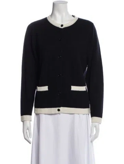 Pre-owned Cynthia Rowley Wool Crew Neck Sweater In Blue