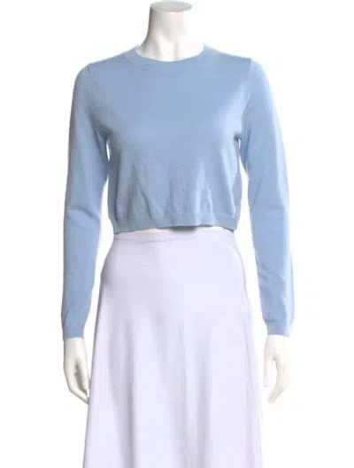 Pre-owned Cynthia Rowley Wool Crew Neck Sweater In Blue