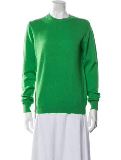 Pre-owned Cynthia Rowley Wool Crew Neck Sweater In Green