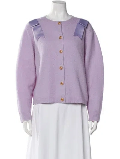 Pre-owned Cynthia Rowley Wool Crew Neck Sweater In Purple