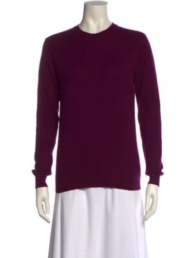 Pre-owned Cynthia Rowley Wool Crew Neck Sweater In Purple
