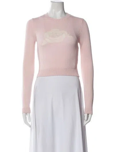 Pre-owned Cynthia Rowley Wool Crew Neck Sweater W/ Tags In Pink