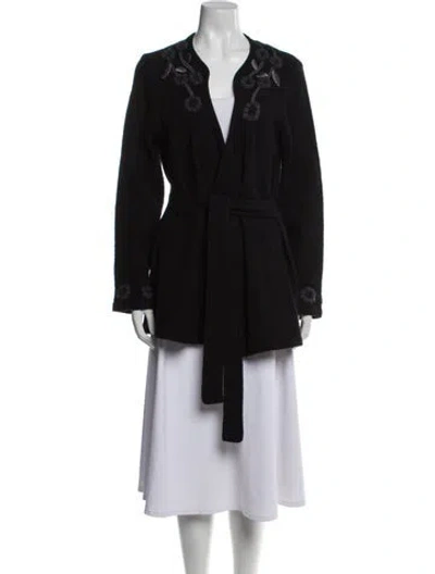 Pre-owned Cynthia Rowley Wool Evening Jacket In Black