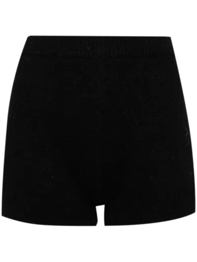 Cynthia Rowley Wool Knit Shorts In Schwarz
