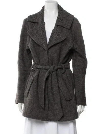Pre-owned Cynthia Rowley Wool Peacoat In Gray