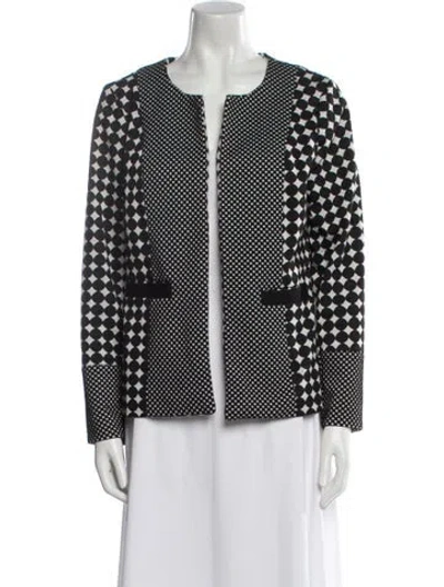 Pre-owned Cynthia Rowley Wool Printed Jacket In Black