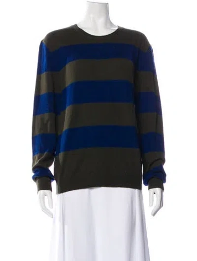 Pre-owned Cynthia Rowley Wool Striped Sweater In Blue