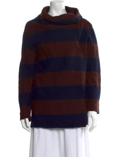 Pre-owned Cynthia Rowley Wool Striped Sweater In Brown