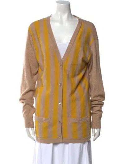 Pre-owned Cynthia Rowley Wool Striped Sweater In Neutral