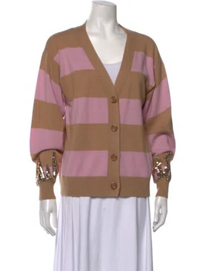 Pre-owned Cynthia Rowley Wool Striped Sweater In Neutrals