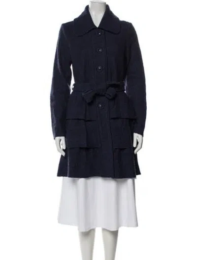 Pre-owned Cynthia Rowley Wool Utility Jacket In Blue