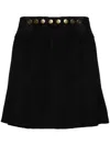 Cynthia Rowley Wrapped Suede Skirt In Black