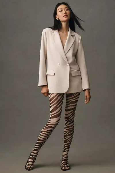 Cynthia Rowley Zebra Printed Tights In Multicolor