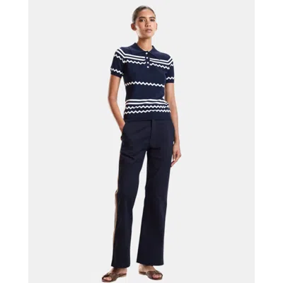 Cynthia Rowley Ziggy Cropped Knit Polo In Multi