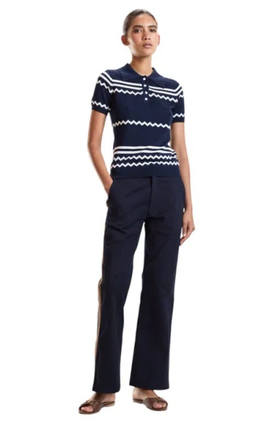Cynthia Rowley Ziggy Cropped Polo Shirt In Transparent