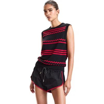 Cynthia Rowley Ziggy Knit Tank In Black