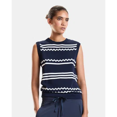 Cynthia Rowley Ziggy Knit Tank In Blue