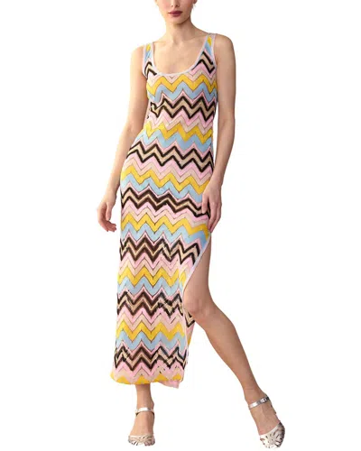 Cynthia Rowley Zigzag Knit Dress In Yellow
