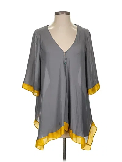 Pre-owned Cynthia Steffe 3/4 Sleeve Blouse In Gray