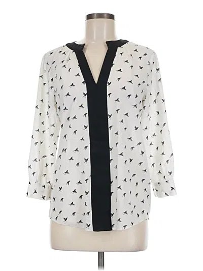 Pre-owned Cynthia Steffe 3/4 Sleeve Blouse In Ivory