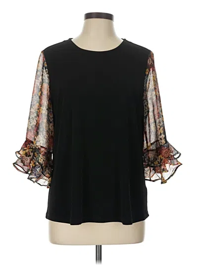 Pre-owned Cynthia Steffe 3/4 Sleeve T-shirt In Black