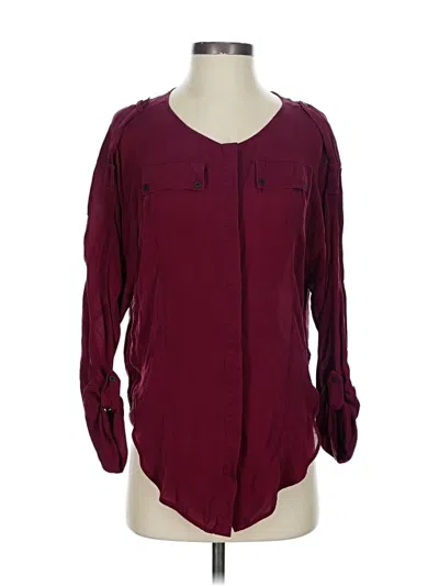 Pre-owned Cynthia Steffe Long Sleeve Blouse In Burgundy