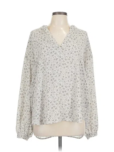 Pre-owned Cynthia Steffe Long Sleeve Blouse In Gray