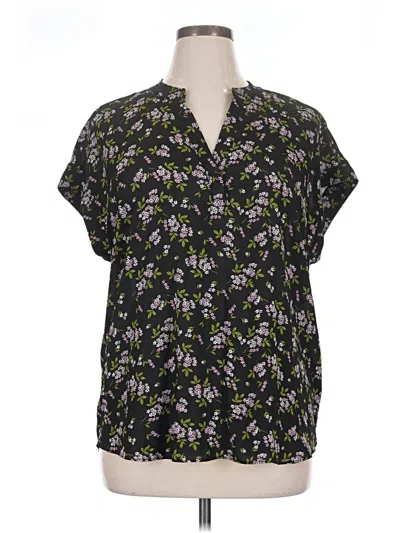 Pre-owned Cynthia Steffe Short Sleeve Blouse In Black