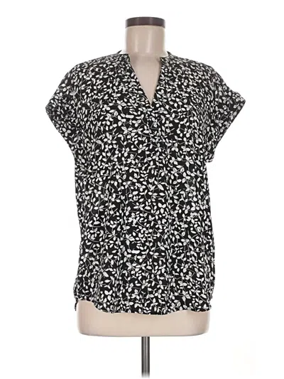 Pre-owned Cynthia Steffe Short Sleeve Blouse In Black
