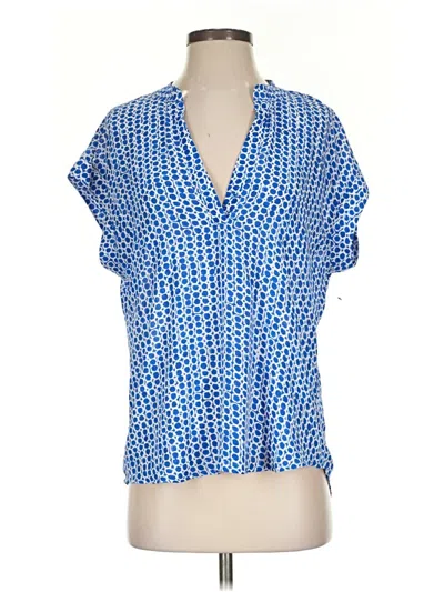 Pre-owned Cynthia Steffe Short Sleeve Blouse In Blue