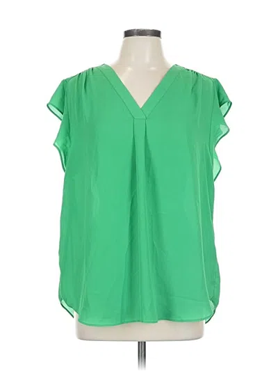 Pre-owned Cynthia Steffe Short Sleeve Blouse In Green