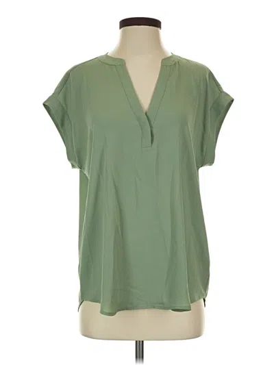 Pre-owned Cynthia Steffe Short Sleeve Blouse In Green