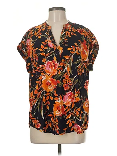 Pre-owned Cynthia Steffe Short Sleeve Blouse In Orange