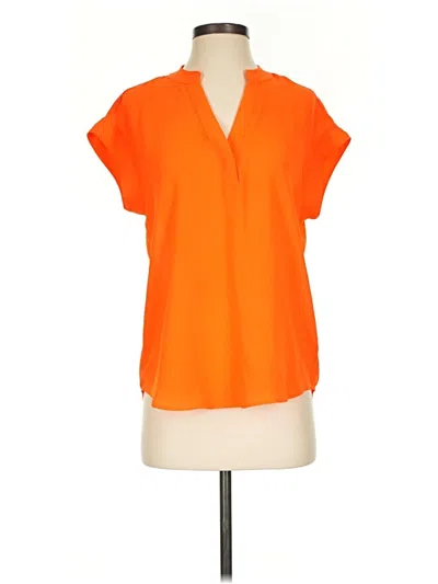 Pre-owned Cynthia Steffe Short Sleeve Blouse In Orange