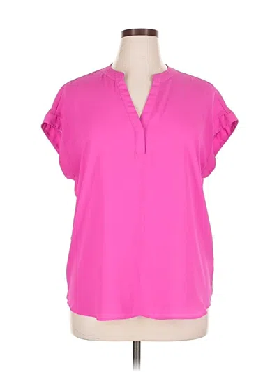 Pre-owned Cynthia Steffe Short Sleeve Blouse In Pink