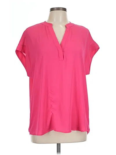 Pre-owned Cynthia Steffe Short Sleeve Blouse In Pink