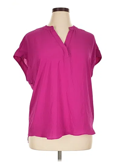 Pre-owned Cynthia Steffe Short Sleeve Blouse In Pink