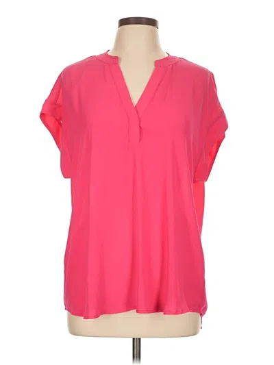 Pre-owned Cynthia Steffe Short Sleeve Blouse In Pink