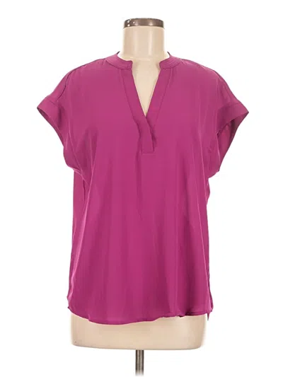 Pre-owned Cynthia Steffe Short Sleeve Blouse In Purple