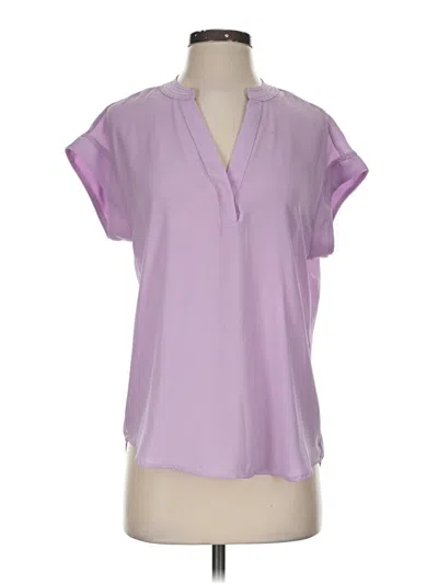 Pre-owned Cynthia Steffe Short Sleeve Blouse In Purple