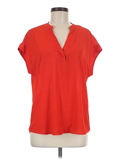 Pre-owned Cynthia Steffe Short Sleeve Blouse In Red