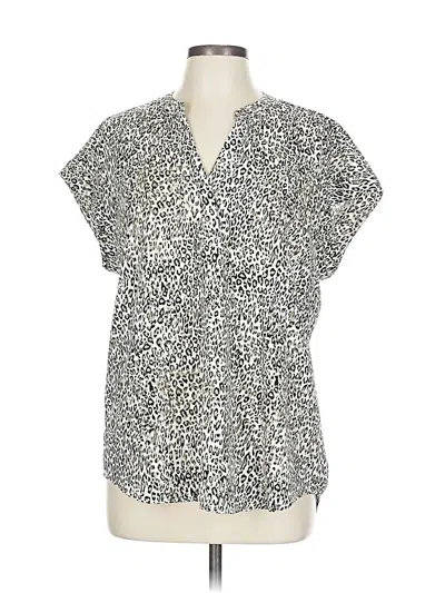 Pre-owned Cynthia Steffe Short Sleeve Blouse In Silver