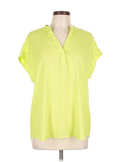Pre-owned Cynthia Steffe Short Sleeve Blouse In Yellow